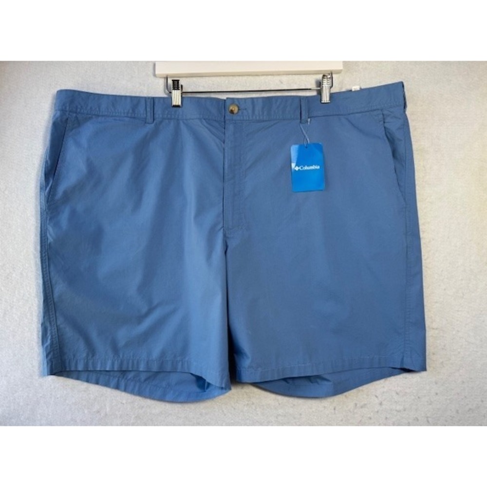 NEW Columbia Washed Out Shorts Mens 52 Blue Cotton 8" Inseam Preppy Fishing